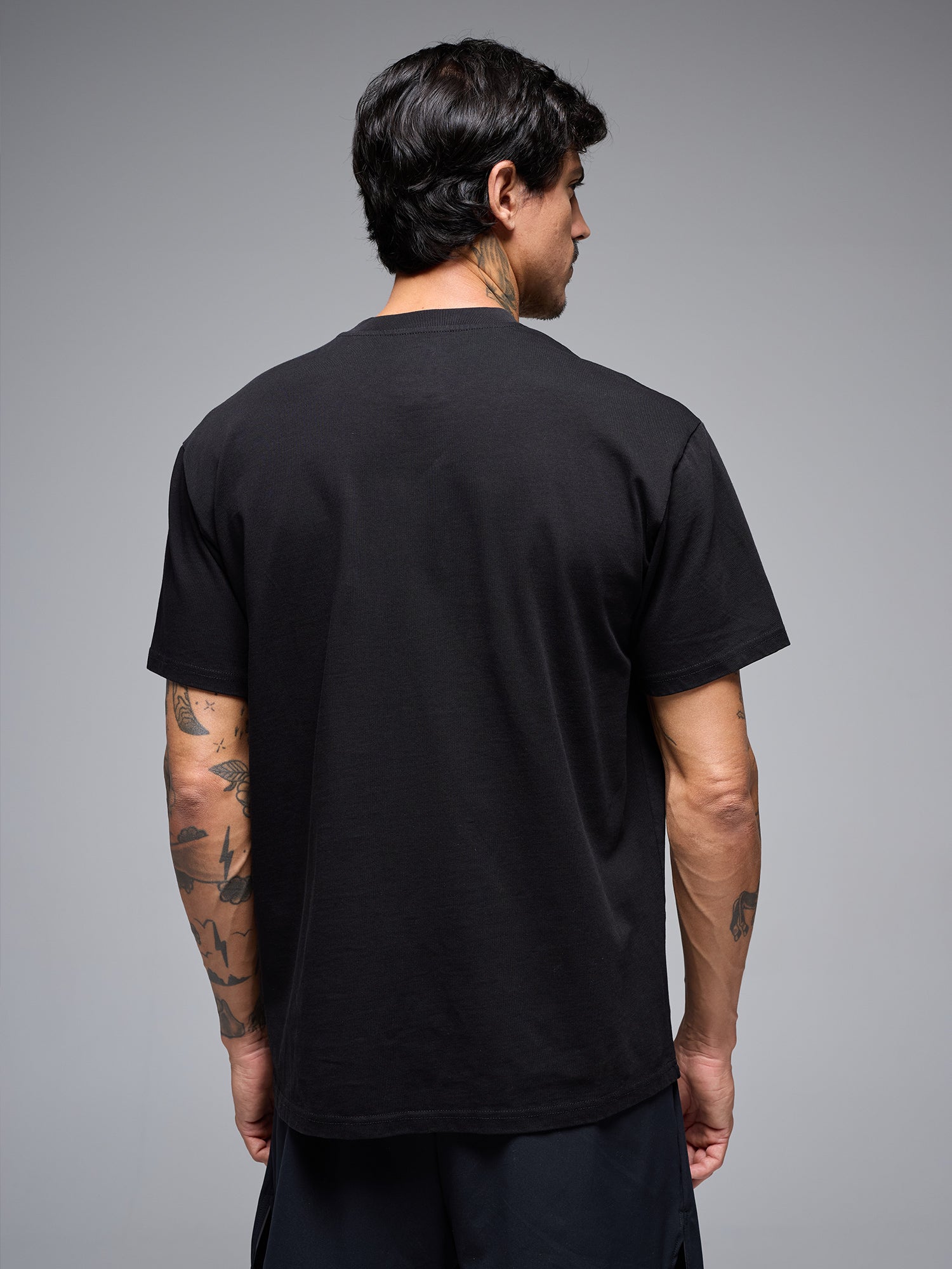 OVERSIZED COTTON CORE TEE - BLACK