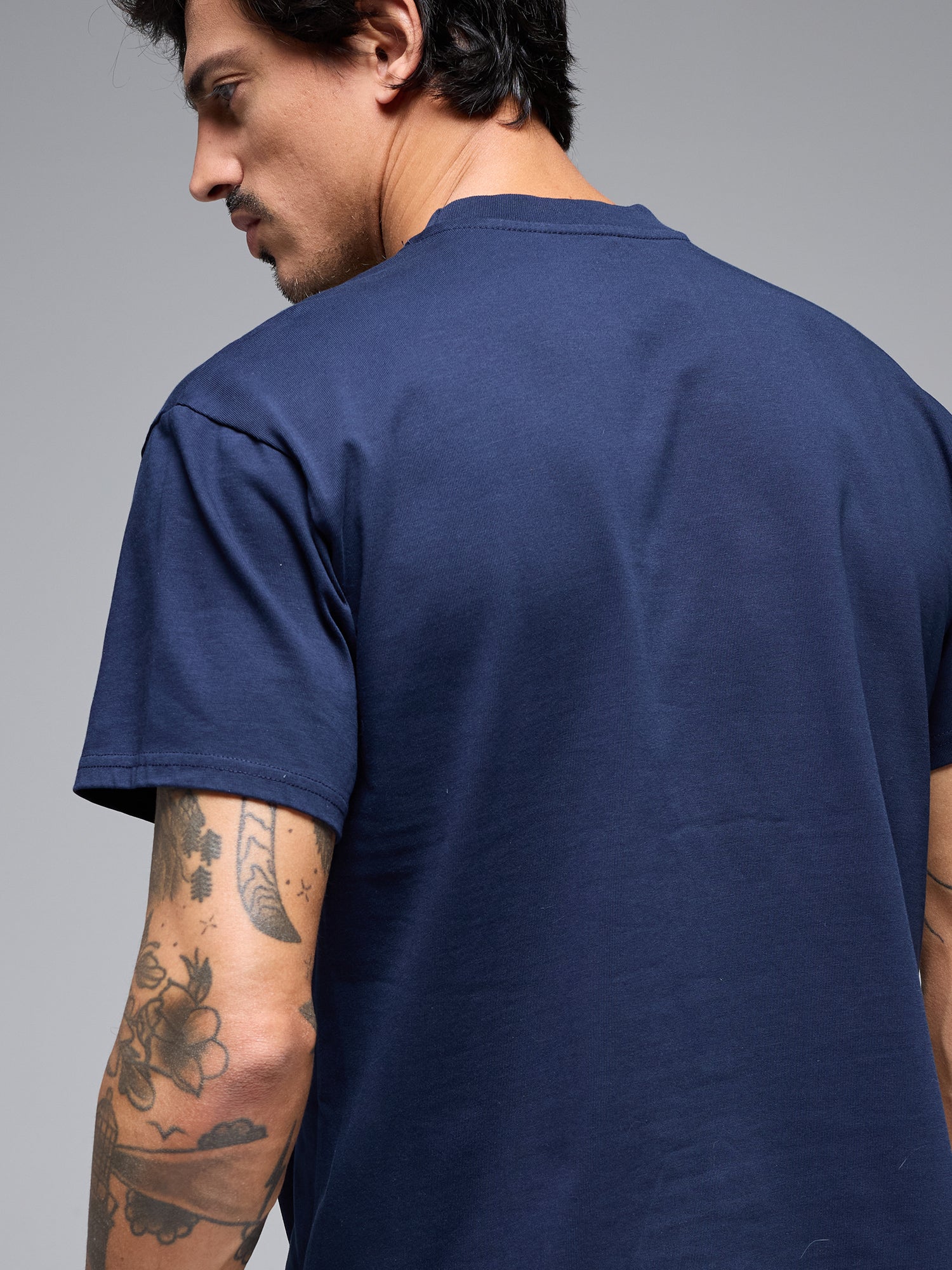 OVERSIZED COTTON CORE TEE - NAVY