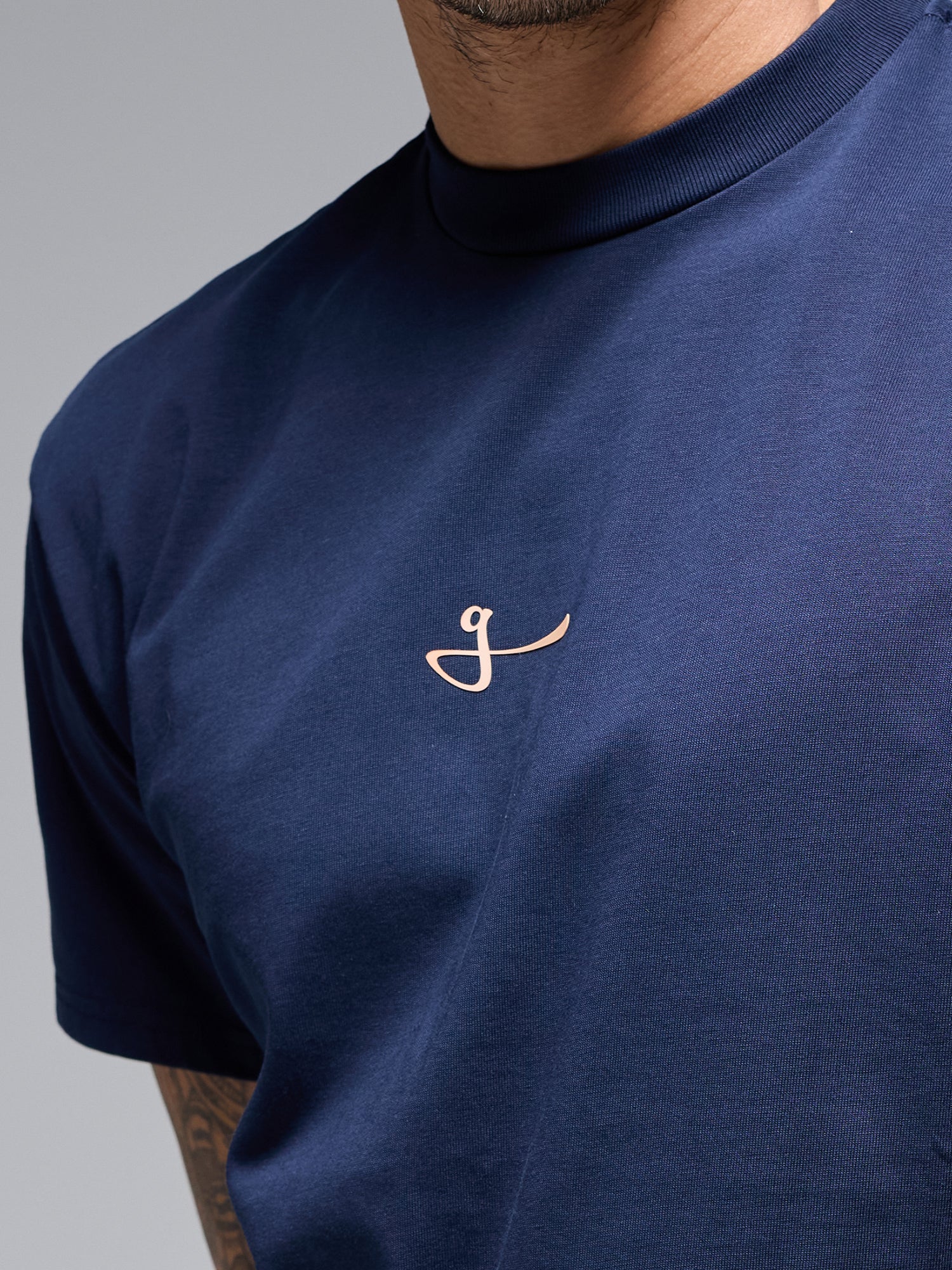 OVERSIZED COTTON CORE TEE - NAVY