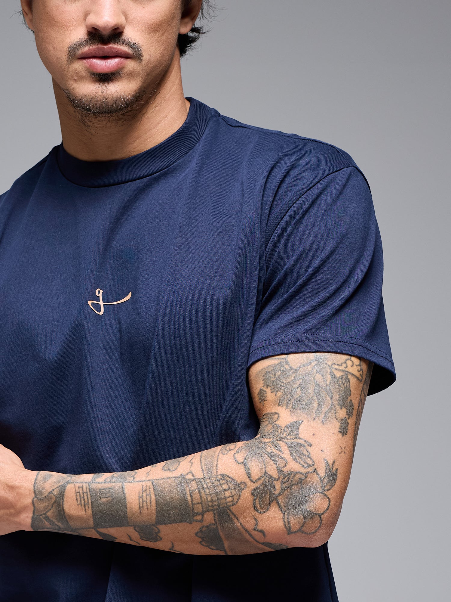 OVERSIZED COTTON CORE TEE - NAVY