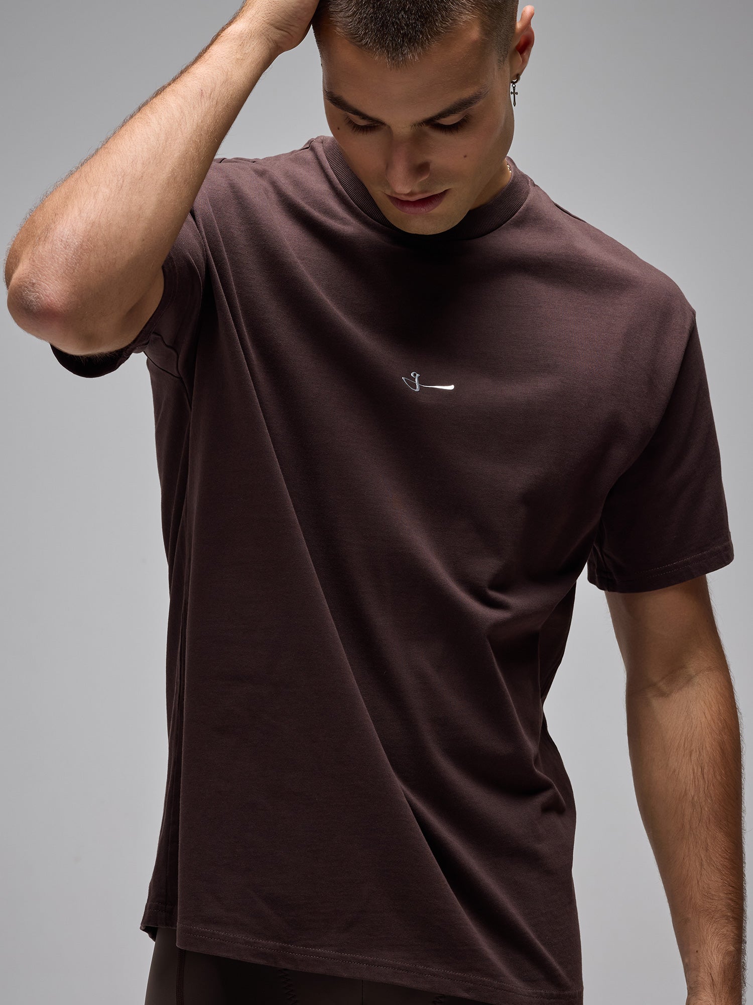 G90 OVERSIZED COTTON TEE - BROWN
