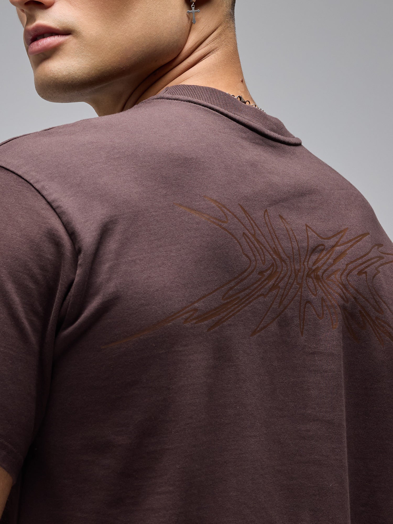 G90 OVERSIZED COTTON TEE - BROWN